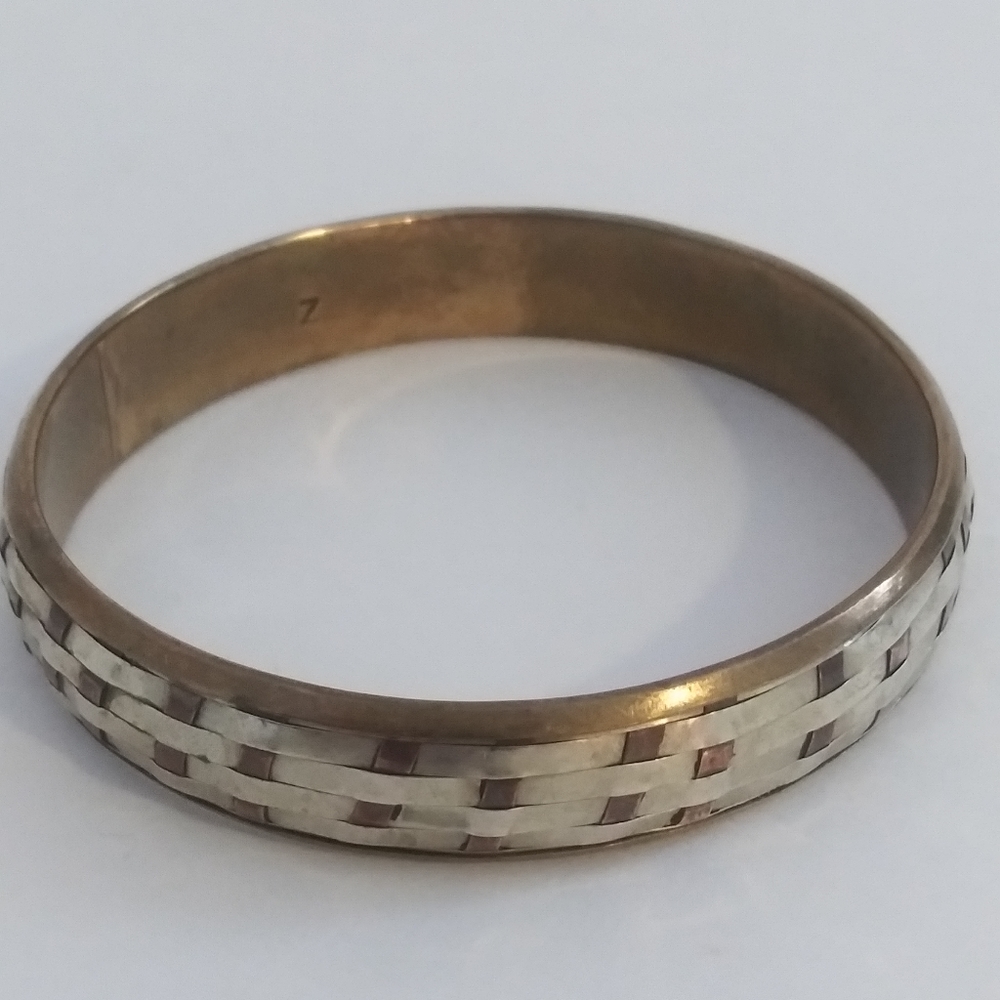 mixed metal bracelet bangle woven